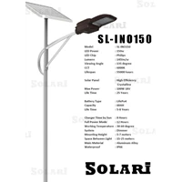 Lampu Jalan PJU Two in one Merk Solari Tipe SL-TON 150watt
